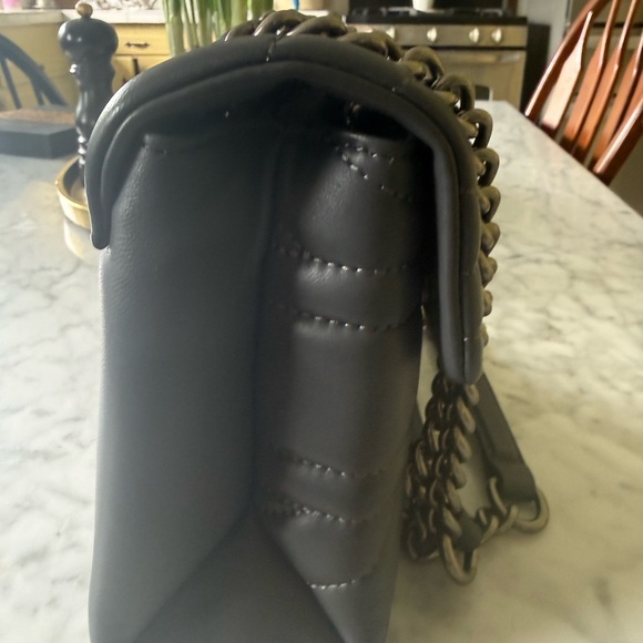 Kurt Geiger Dark Gray Union Jack Quilted Shoulder Bag - Picture 4 of 5